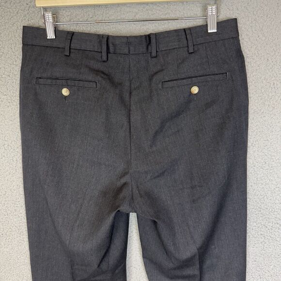 S Peter Millar Pants Mens 33x31 Grey Flat Front Dress Straight Wool Office Work - Picture 8 of 9